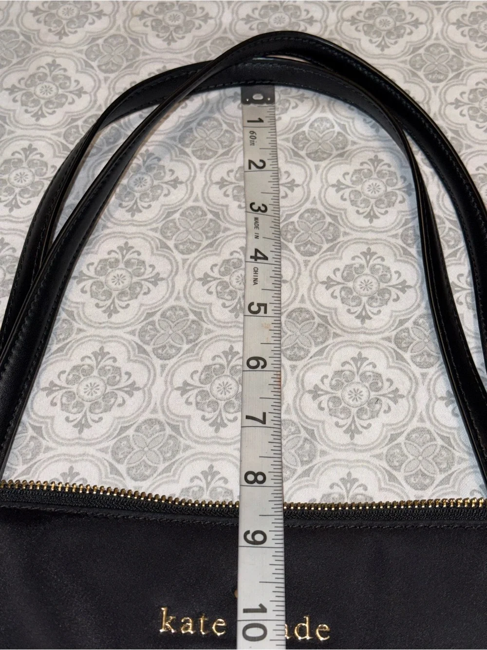 kate spade Black Floral Velvet-Print Tote
